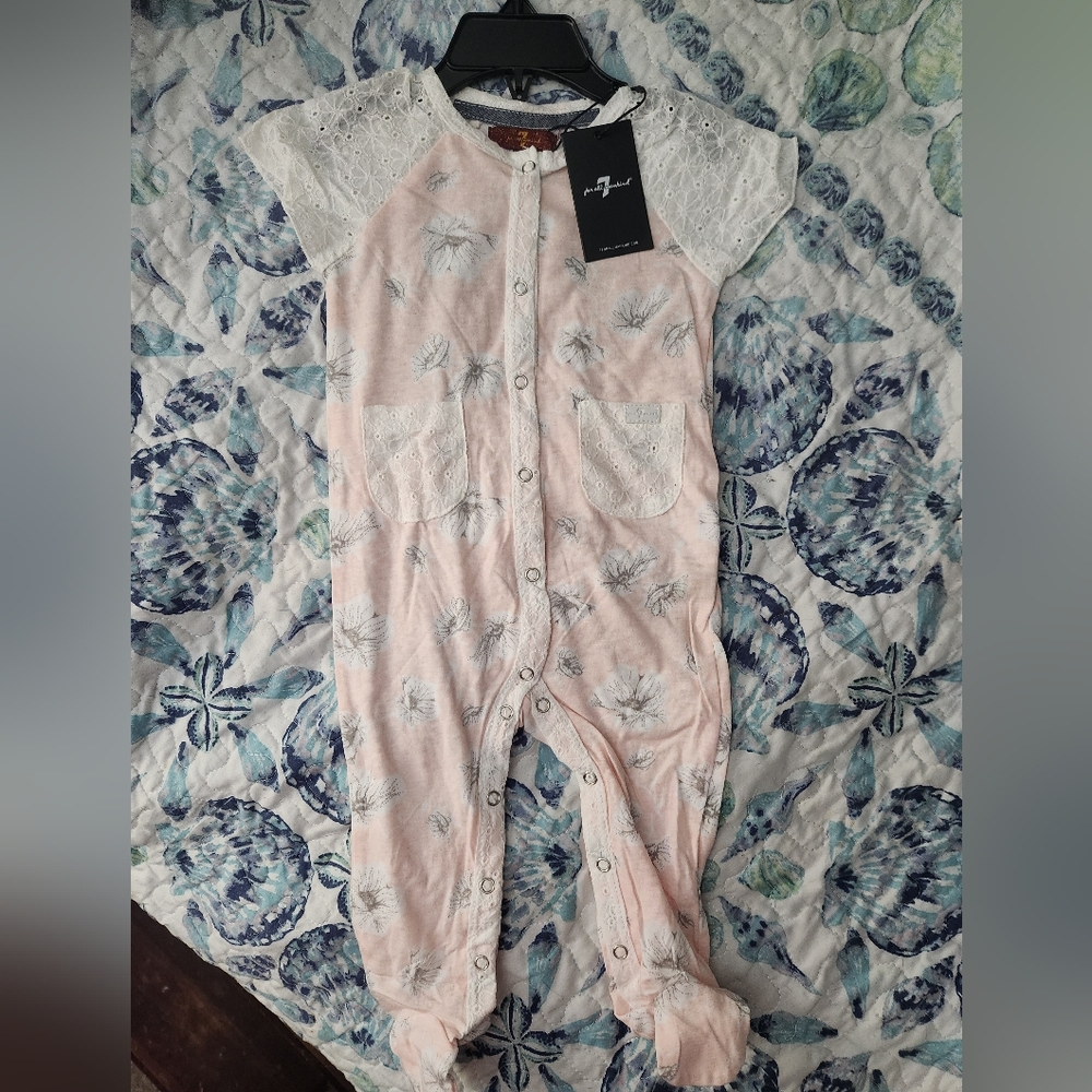 Pink Floral Kids One Piece 7 For All Mankind Romper NWT